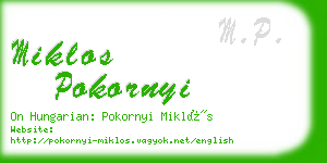 miklos pokornyi business card